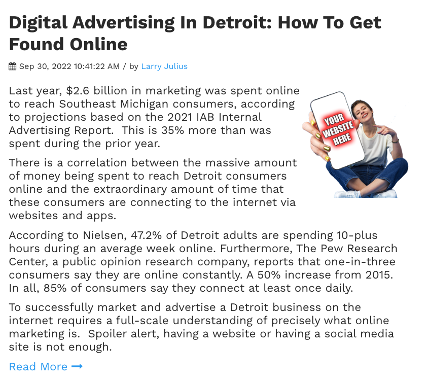 Digital Advertising In Detroit EOY 2022